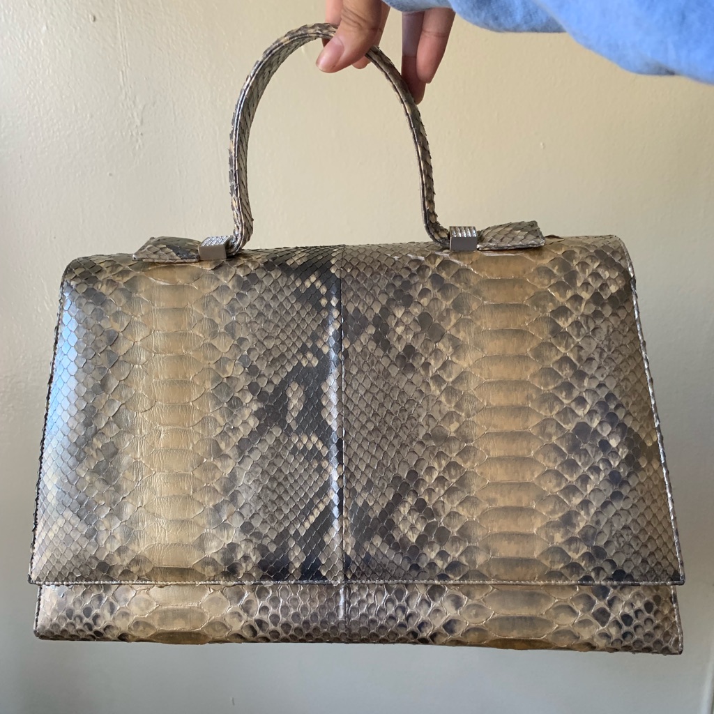 St. John Python Top Handle Bag